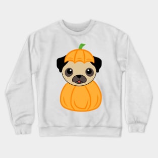 Pug In A Pumpkin Crewneck Sweatshirt